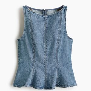 H&M Light Blue Denim Peplum Tank Top